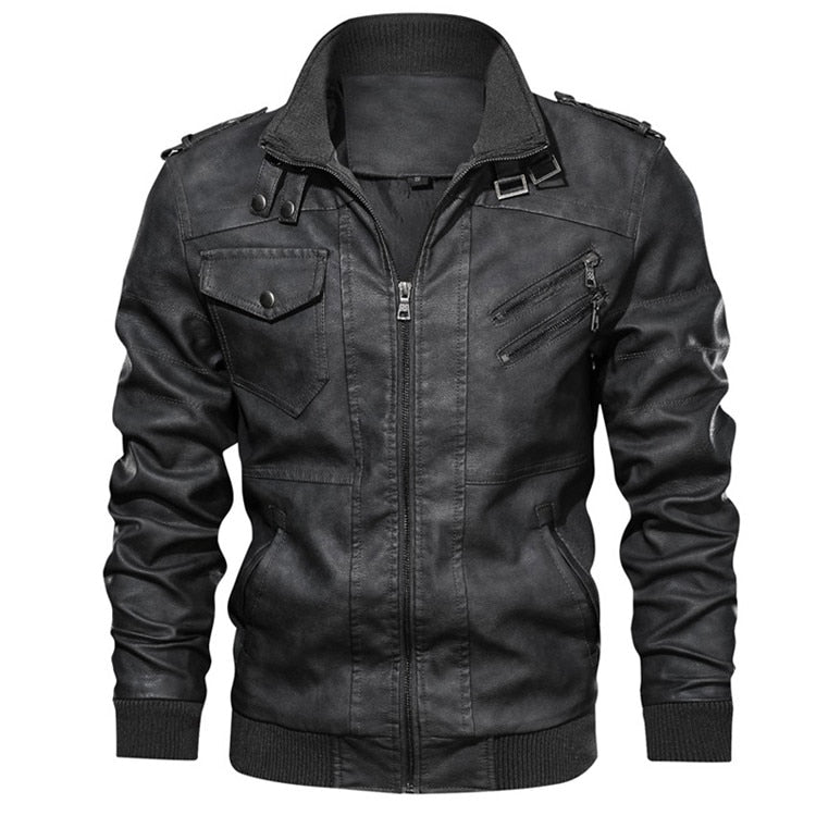 Premium Genuine Leather Men's Jacket with Removable Hood