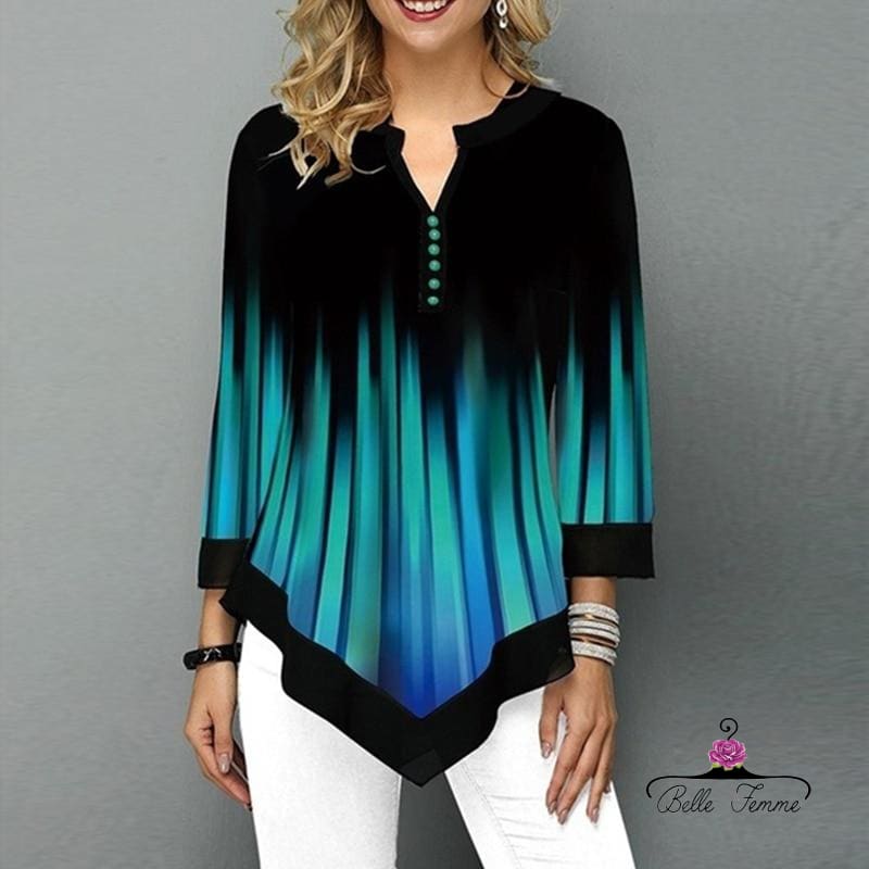 Belle Femme Striped Elegance Blouse - Latest Collection - TrenLit