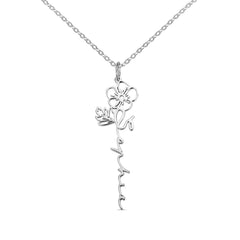 Birth Flower Name Necklace - TrenLit