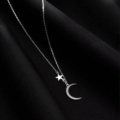 Celestial Charm Silver Necklace - TrenLit