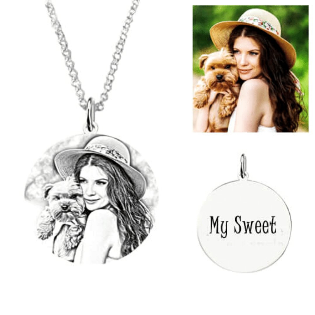 Custom Circle Photo Necklace - TrenLit