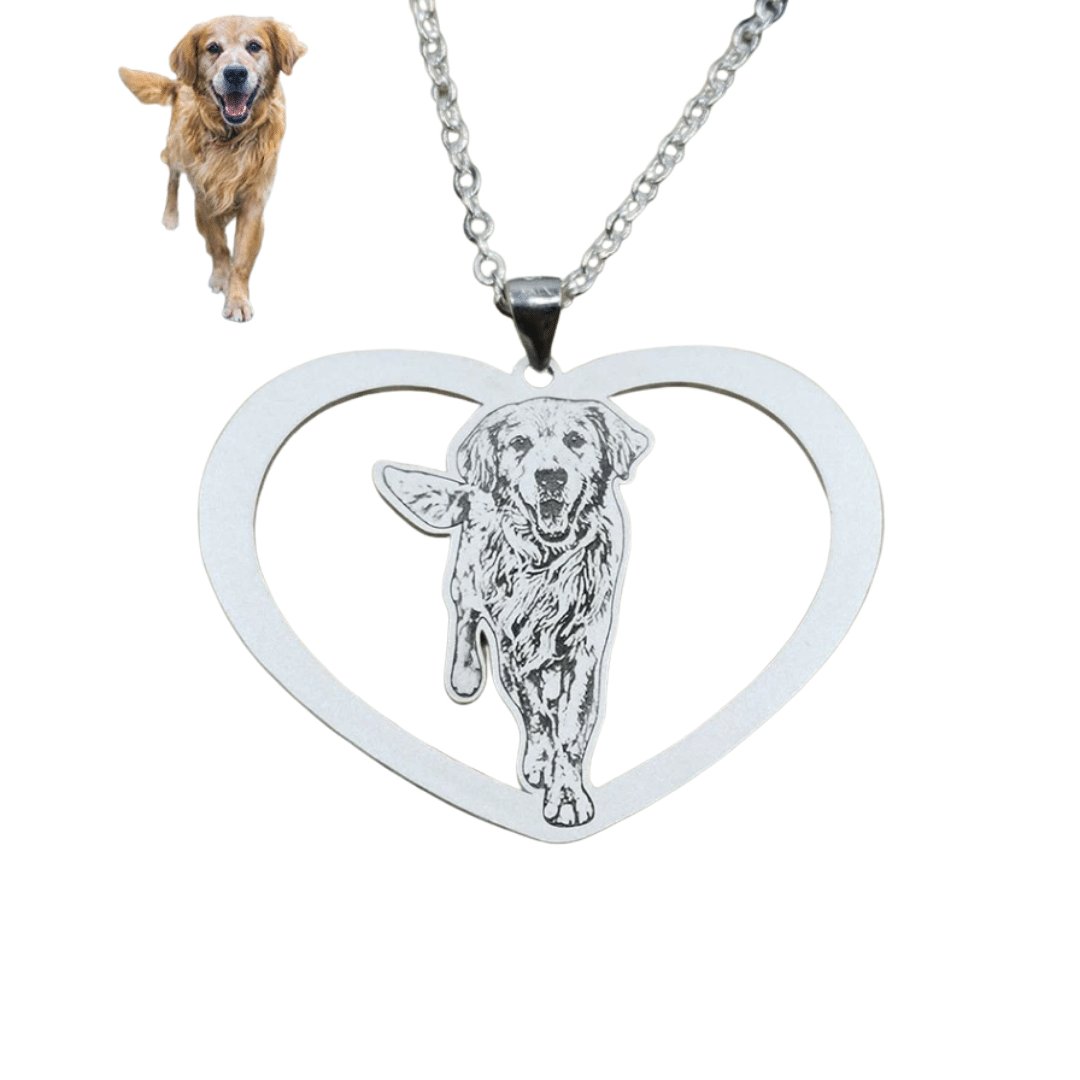 Custom Heart Engraved Pet Photo Necklace - TrenLit