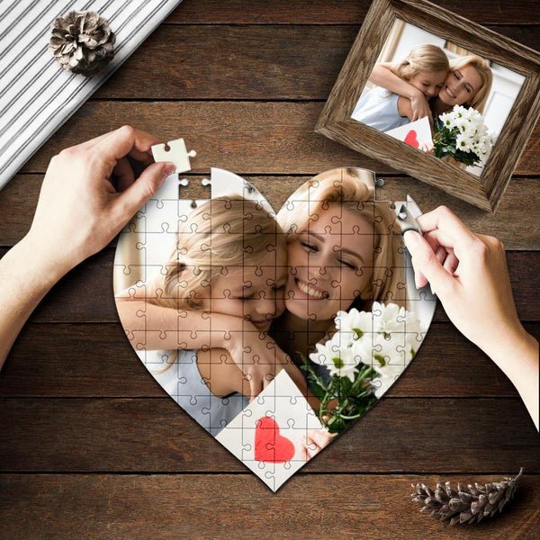 Custom Heart-shaped Photo Puzzle - TrenLit