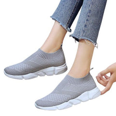 Effortless Chic Women's Knit Slip-On Sneakers - TrenLit