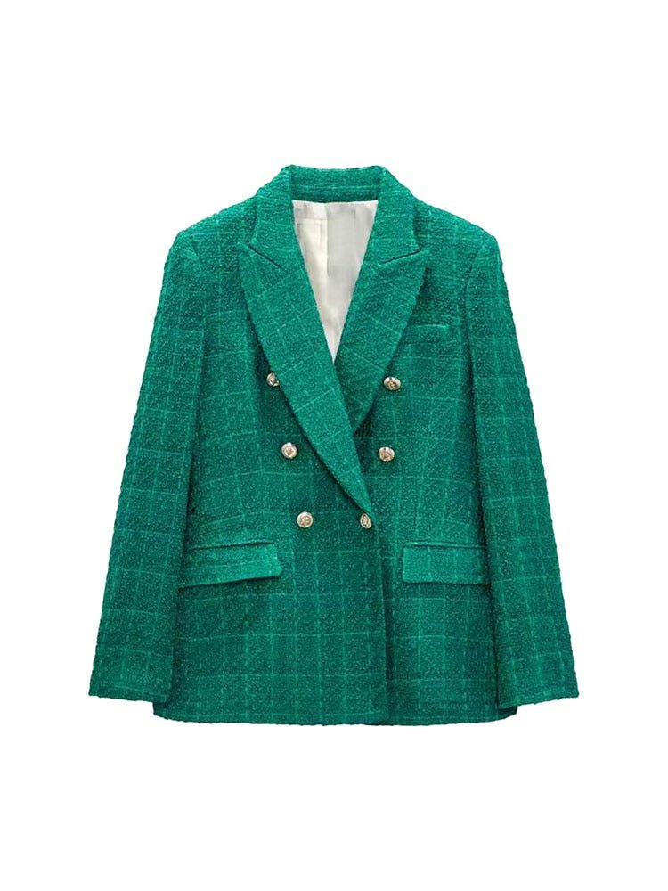 Elegant Emerald Tweed Blazer® - Latest Collection - TrenLit