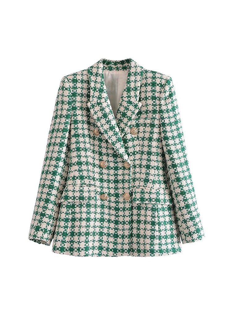 Elegant Emerald Tweed Blazer® - Latest Collection - TrenLit