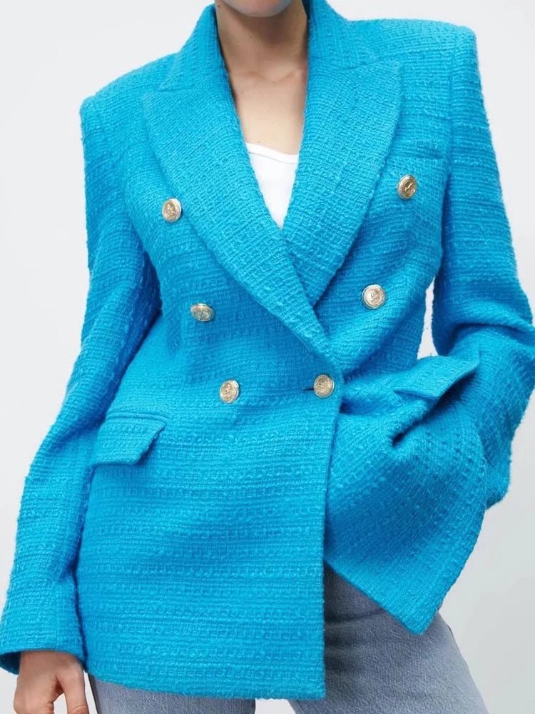 Elegant Emerald Tweed Blazer® - Latest Collection - TrenLit