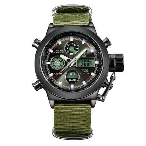 GoldenHour® Men's Watch - Army Strap - TrenLit