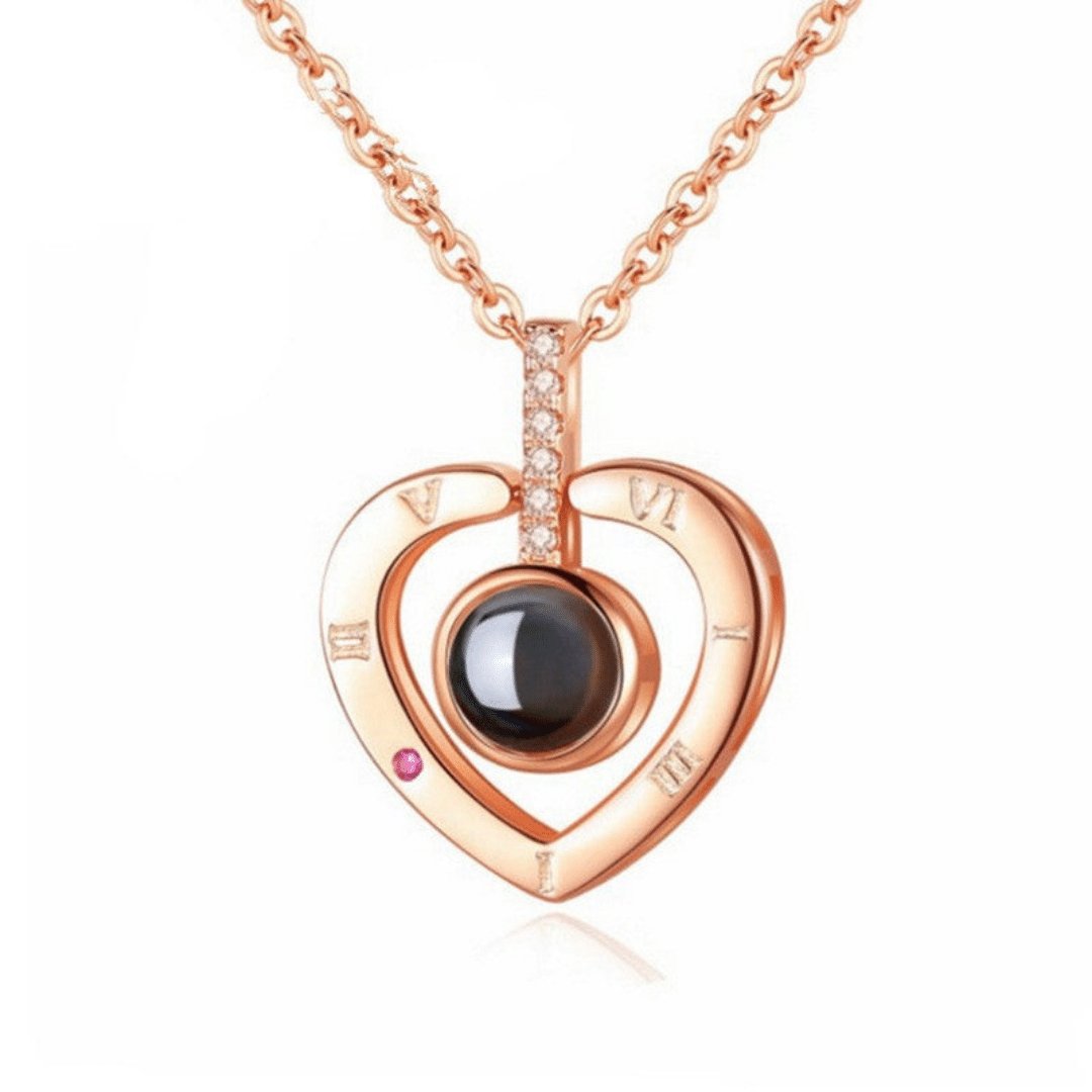 Heart Pendant Photo Projection Necklace - TrenLit