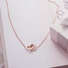 Hearts Connect Necklace™ in Rose Gold - TrenLit