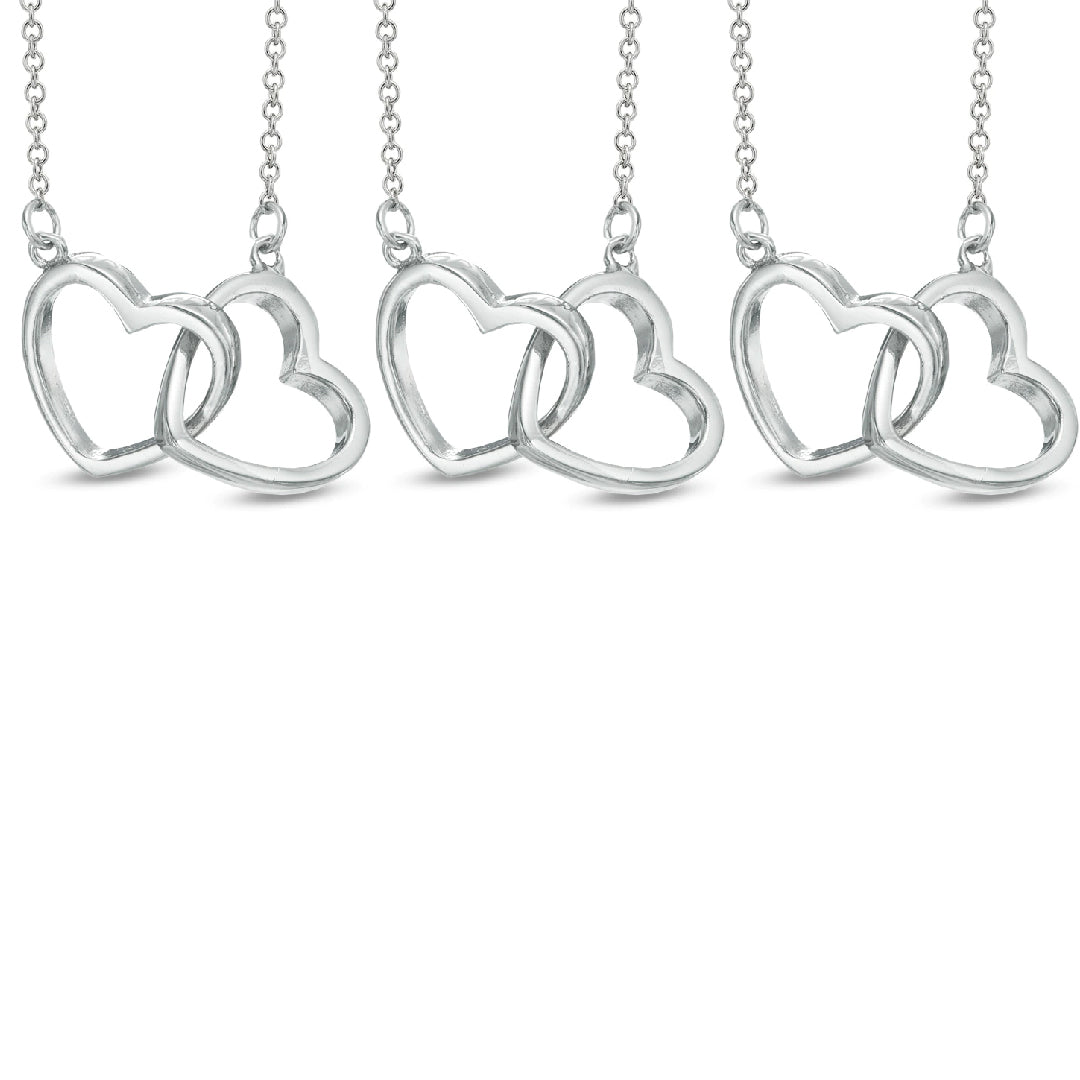 Hearts Connect Necklace™ in Silver - TrenLit