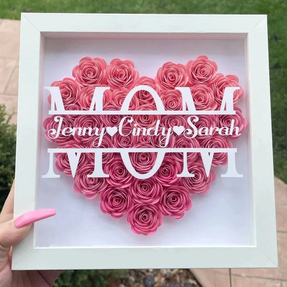 Mom Heart Shaped Flower Box - TrenLit