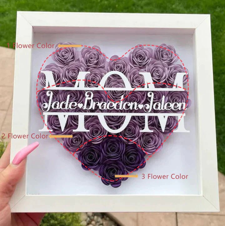 Mom Heart Shaped Flower Box - TrenLit