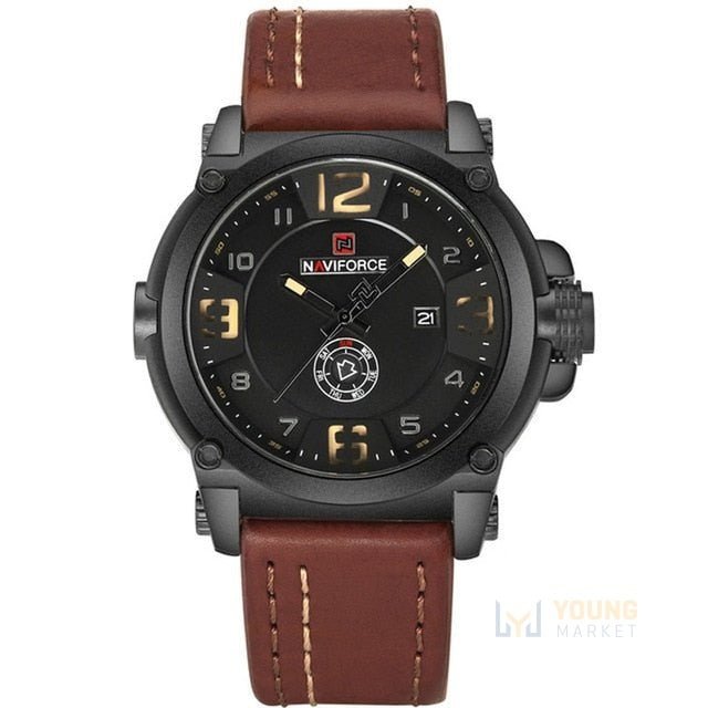 Naviforce 9099 Discreet Leather Men's Watch - TrenLit