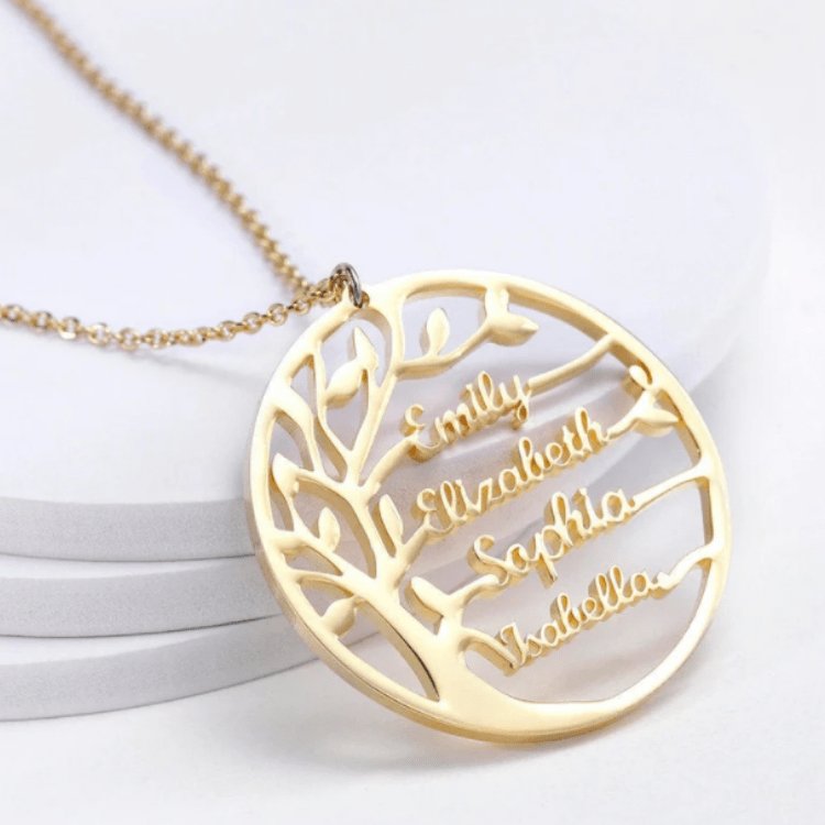 Personalized Family Tree Name Necklace - TrenLit