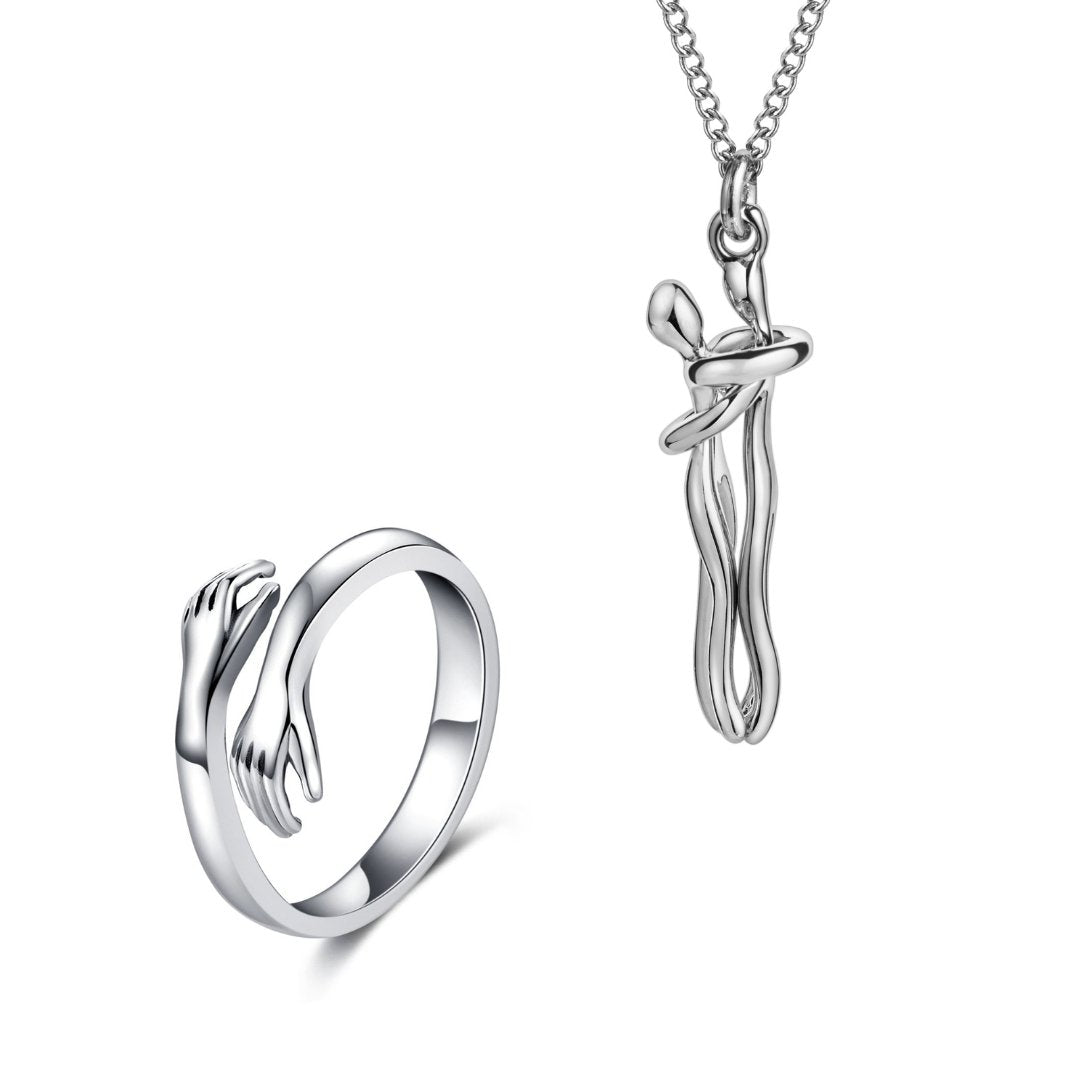 Silver Hug Necklace - TrenLit