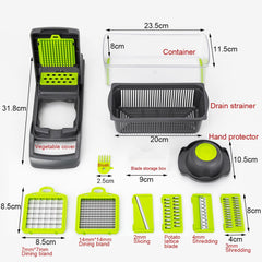 SliceBox™ - 12-in-1 Efficient Vegetable Chopper with Built-in Container - TrenLit