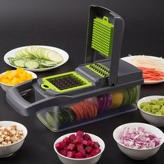 SliceBox™ - 12-in-1 Efficient Vegetable Chopper with Built-in Container - TrenLit