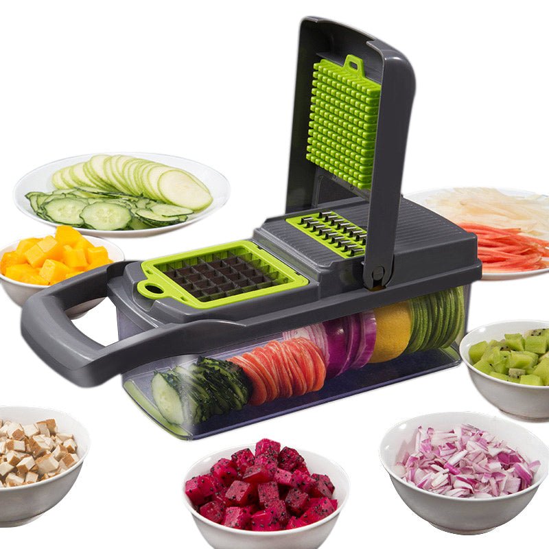 SliceBox™ - 12-in-1 Efficient Vegetable Chopper with Built-in Container - TrenLit