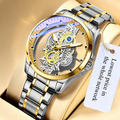 Transparent Luxury Dial Men's Watch - Waterproof and Shockproof - TrenLit