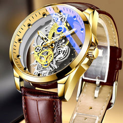 Transparent Luxury Dial Men's Watch - Waterproof and Shockproof - TrenLit